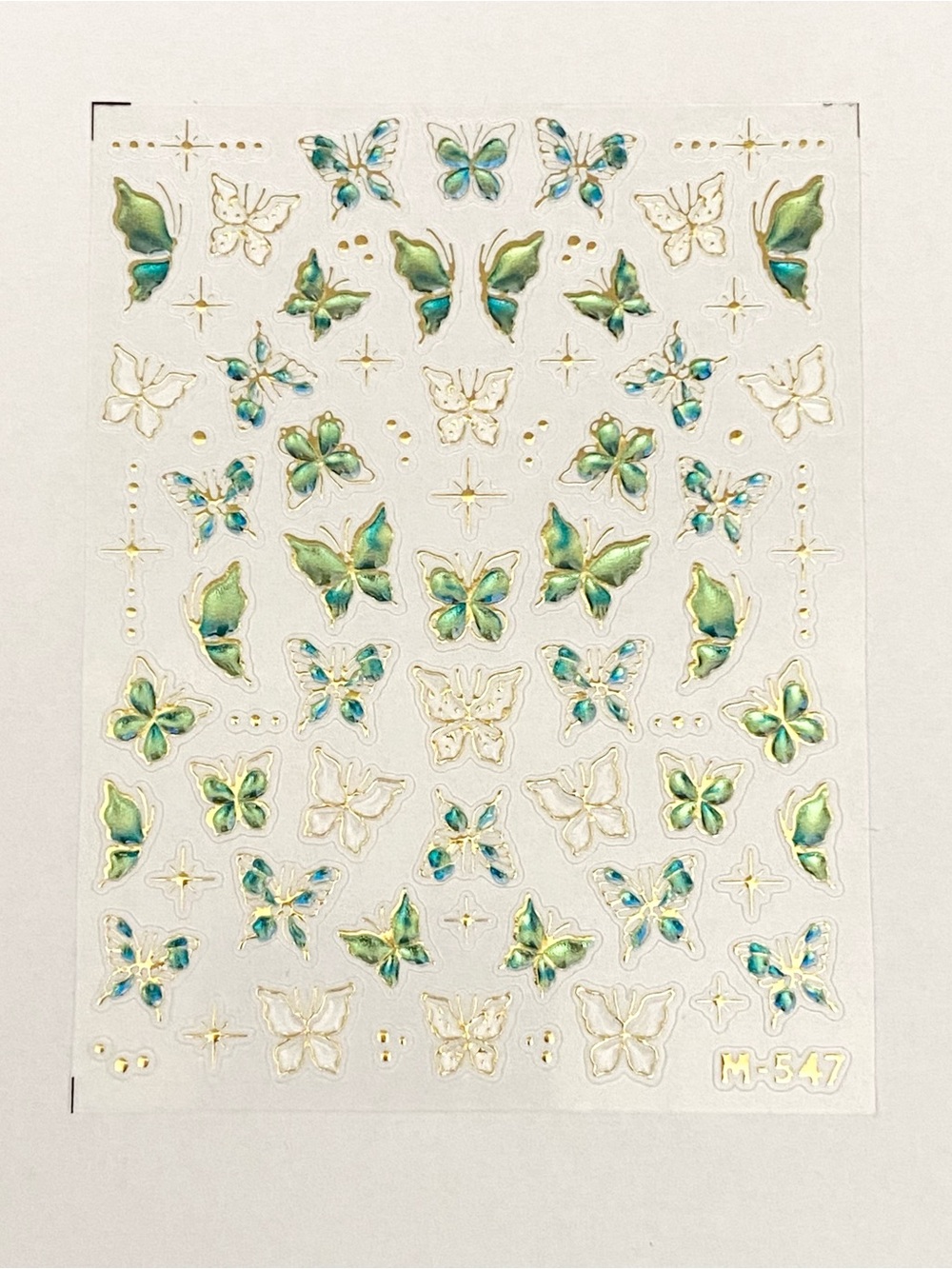 Butterfly Nail Decals - Red, Gold & Green Mix - Picture 5 of 5